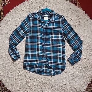 American Eagle Boyfriend Fit Flannel Shirt Plaid Ahh-mazingly Soft Size S Small